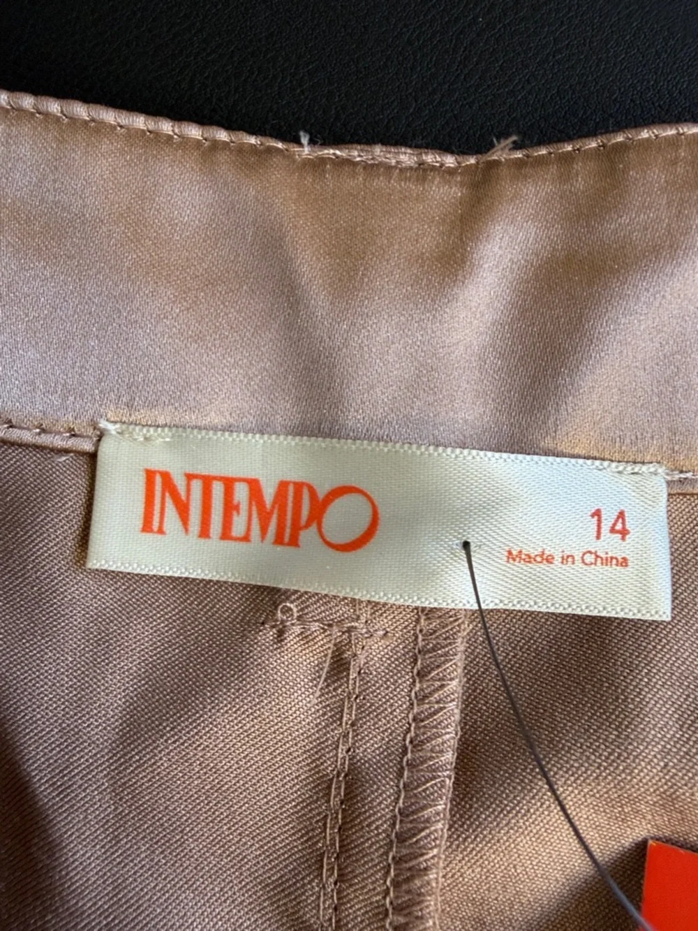 NWT Intempo Satin Cargo Pants 14 Champagne Wide Leg Drawstring Hem Y2K